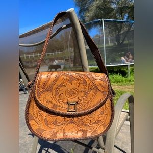 Vintage leather saddle bag